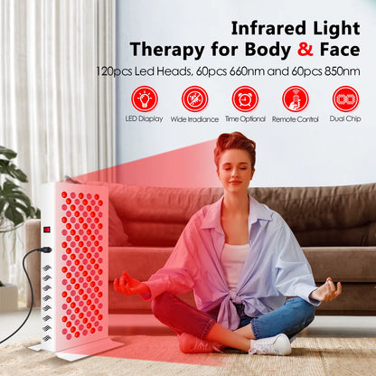 Red Light Therapy for Body Face Panel Lamp 850Nm 660Nm 600W near Infrared Light LED Health Beauty Devices for Face Body Muscle