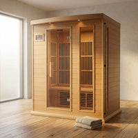3 - Person FAR Infrared Sauna in Hemlock — Studio Shot